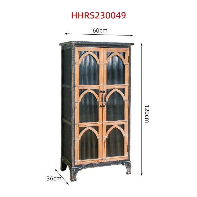 INNOVA living room vintage antique black wooden storage cabinet for home furniture