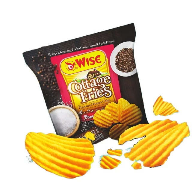 Cheap hot sale top quality sea salt and peppercorn flavor wise cottage fries fiber rich protein