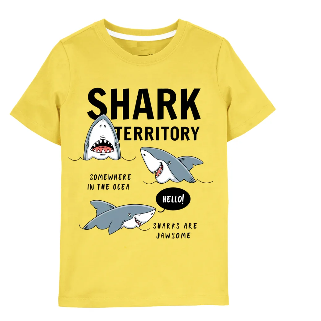 100% Cotton Casual Kid Summer Shirt Long Sleeve O-Neck Design Plain Fabric Blank Style Kid Clothing