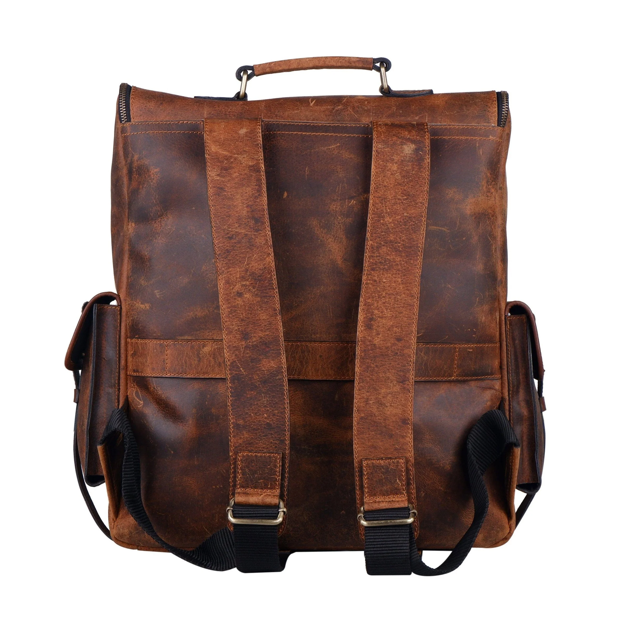 High Quality 100% Pure Buffalo Leather Multipurpose Travel Office Backpack Laptop Bag Collage Bag Business Bag for Men and Women