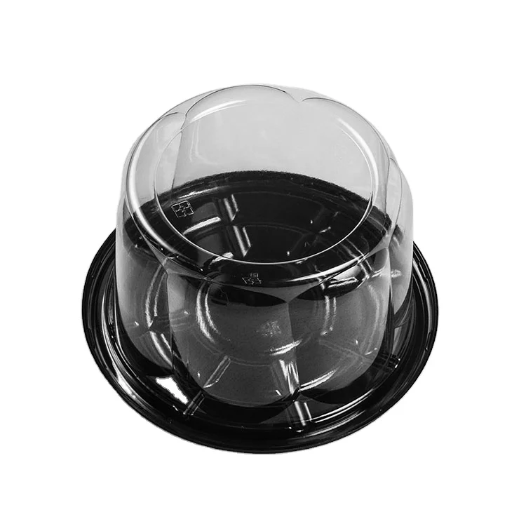 6 inch transparent round PET plastic cake box
