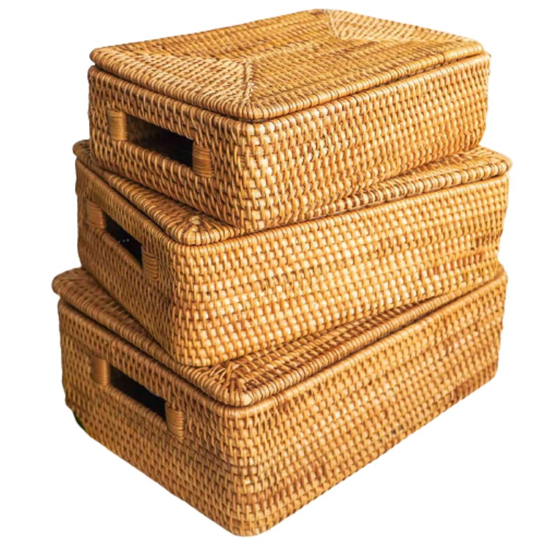 Storage Boxes & Bins Rattan 100% Eco Friendly Home Decorations Accessories OEM High Quality Vietnam