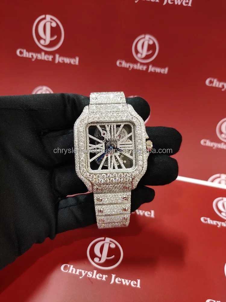Tester Pass Luxury Automatic Movement Stainless Steel Hip Hop VVS Quality Trending Moissanite diamond Watches For Mans