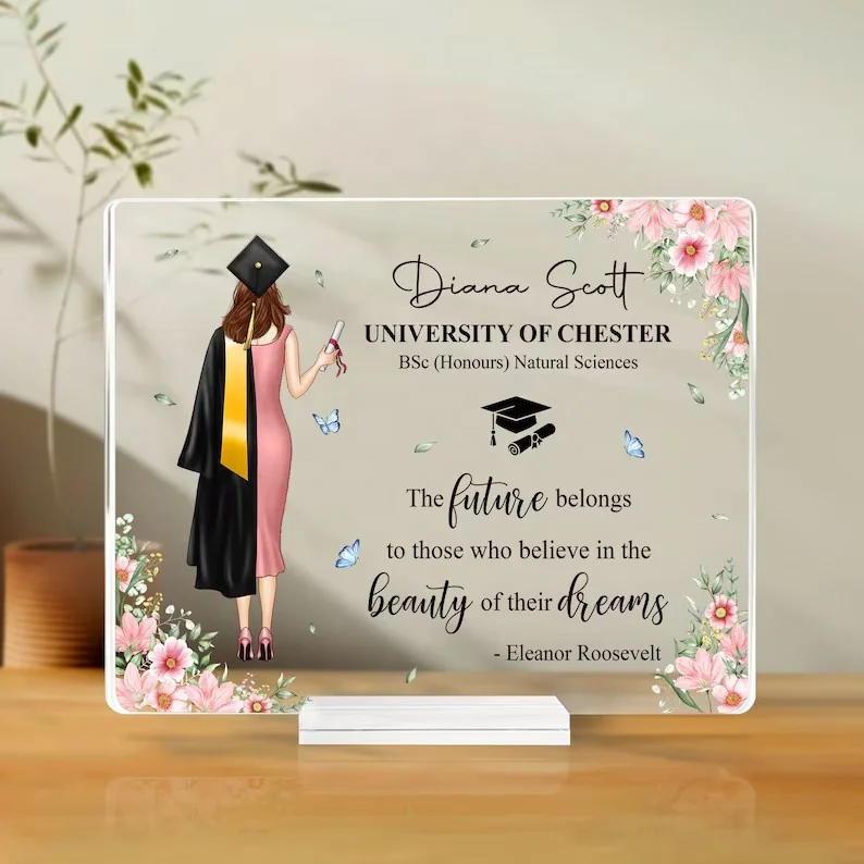 Personalized Graduation Plaque Sign, Congrats Grad Acrylic Plaque, New Graduate Gift, Graduation Class Of 2024.