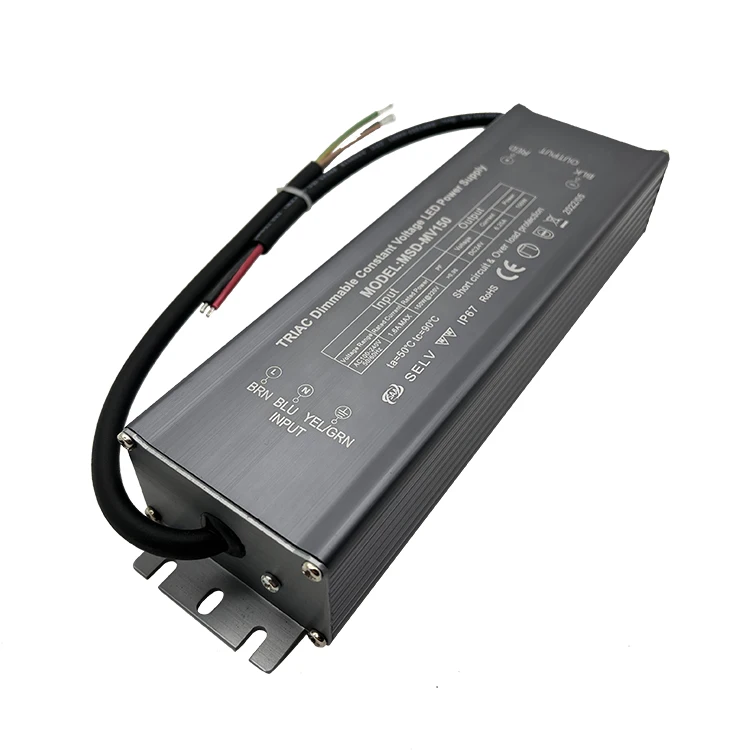 150W IP67 Waterproof Triac dimmable Power Supply Constant Voltage 24V 6.25A Leading and Trailing Edge Dimmable Led Driver