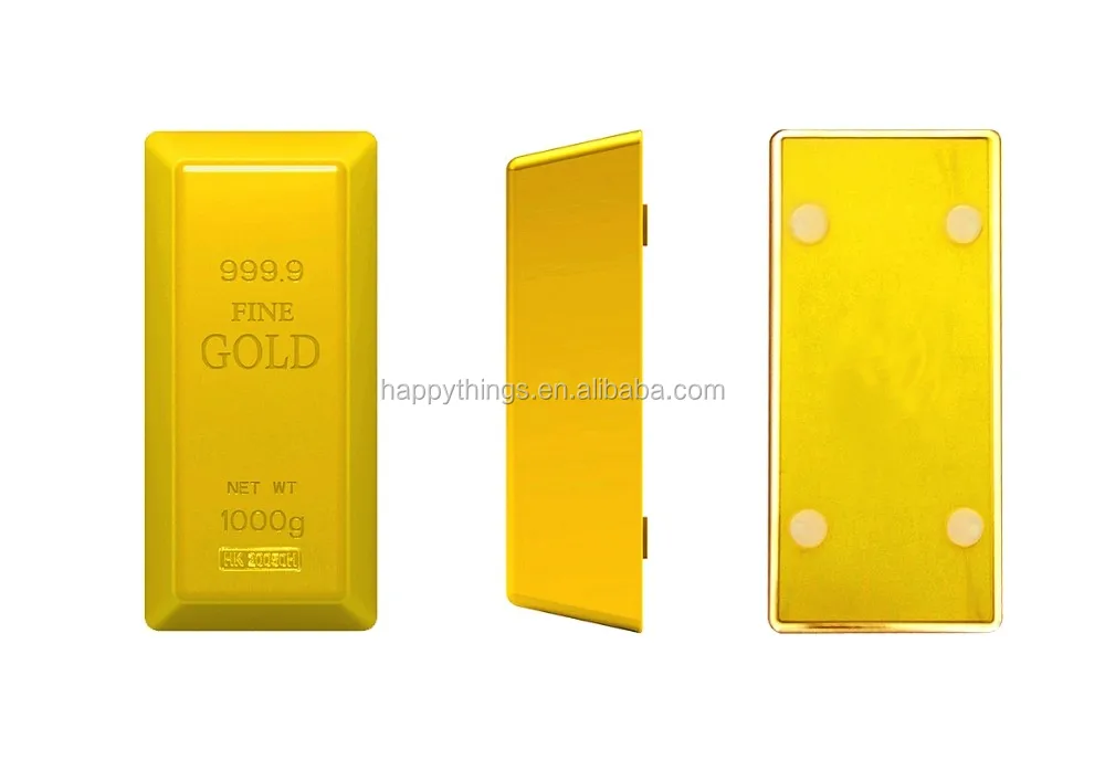 Novelty Shining Plastic Gold Fake Gold Bar 24K bullion 24 karat Gold Bar for Home Decor