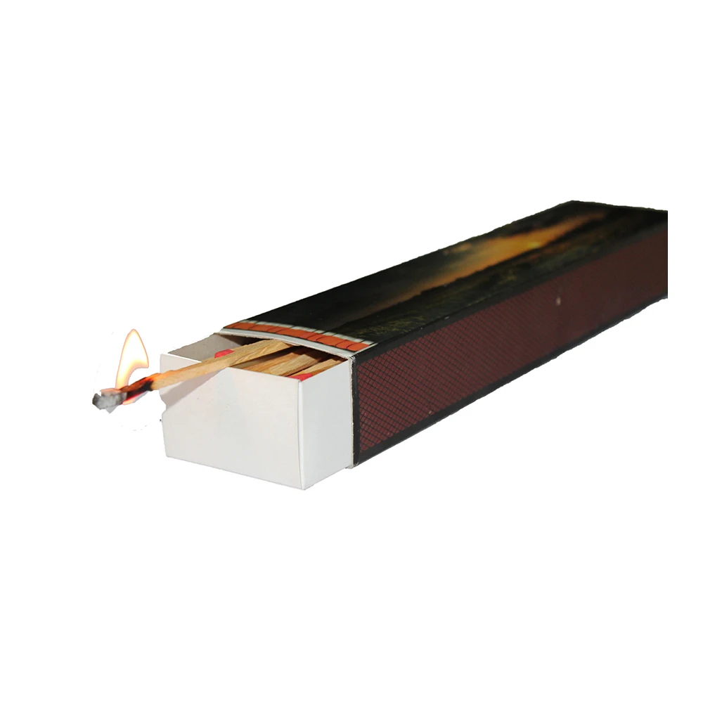 Premium quality custom printing paper matches box packaging with barbeque safety matches at cheapest price from India