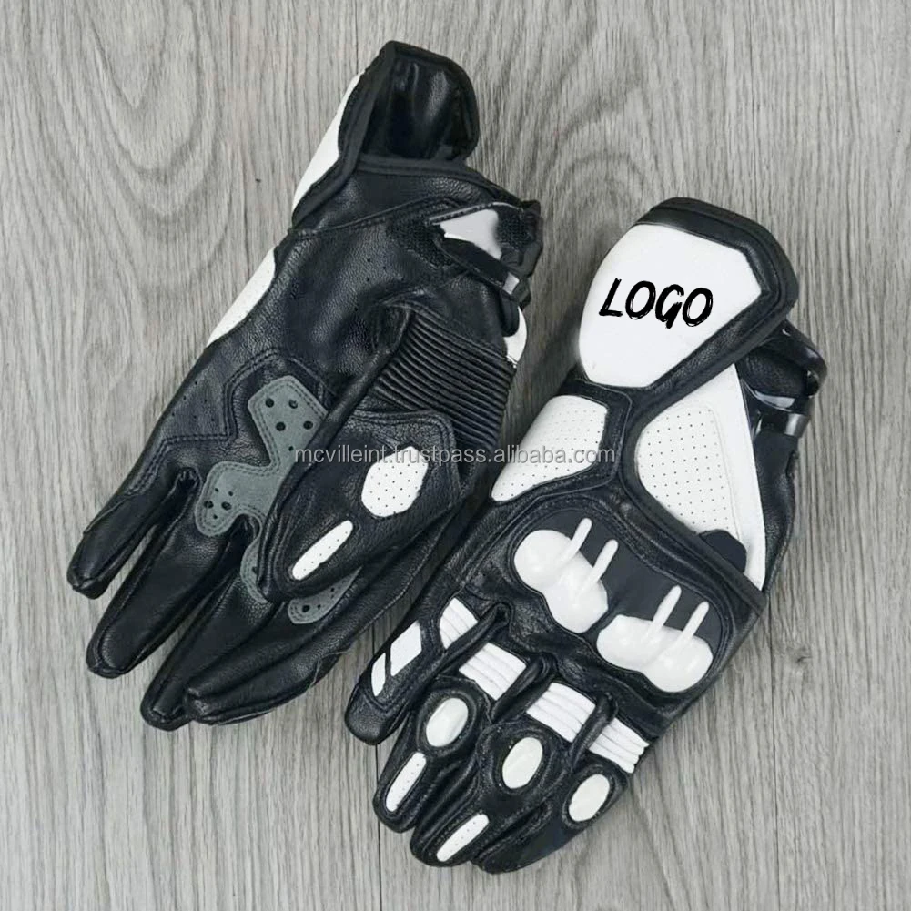 PU Leather Winter Gloves Anti-Slip Full Finger Gloves Elastic Breathable Men Motorcycle Motorbike Short Glove