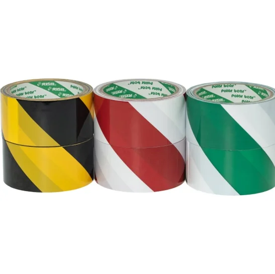 Yellow black red white green white barrier safety warning adhesive tape