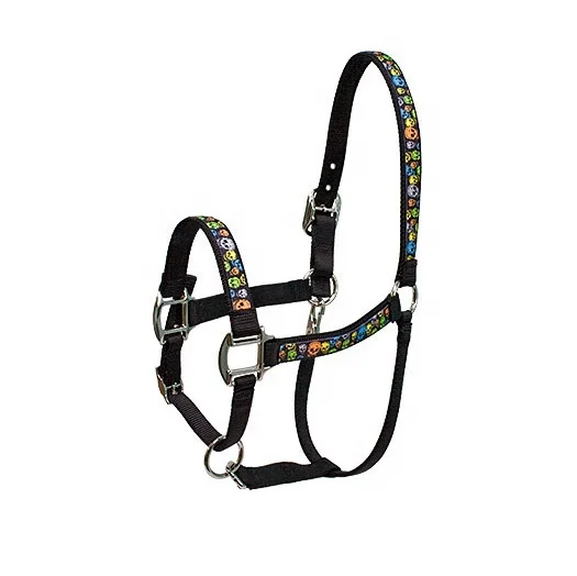 horse racing halters Indian made Custom Skull Designed Equestrian Horse Riding Nylon Halter