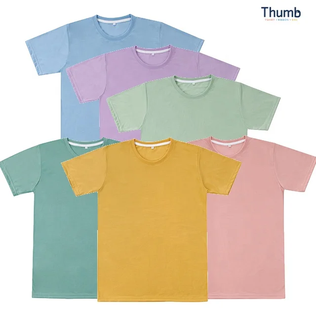 Lavender Pastel Plain 100% Polyester Blanks Tshirt for Sublimation Printing Made in Thailand