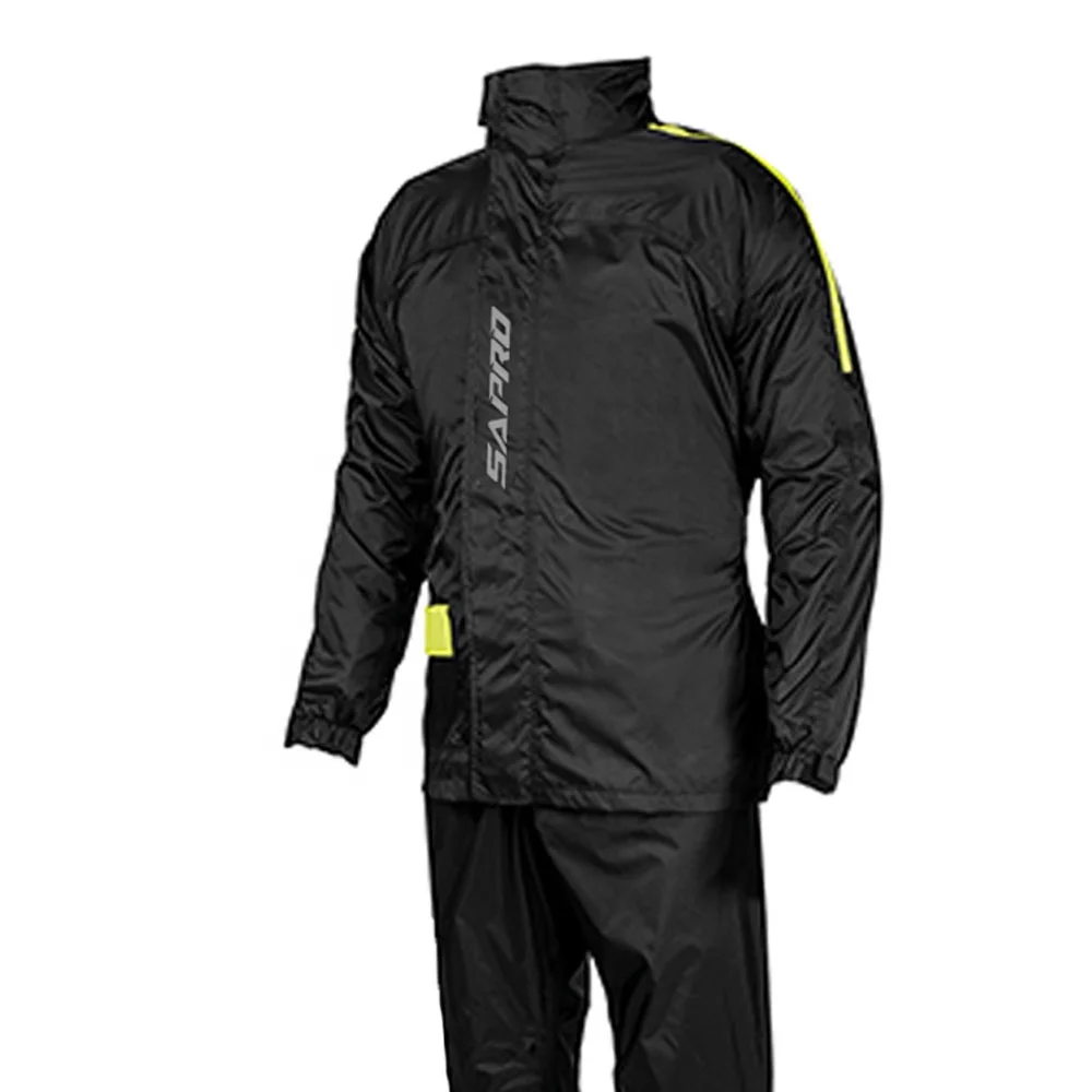 detachable hood Outdoor spilt rain coats men waterproof rain gear 2 pcs rain suit TPU coated