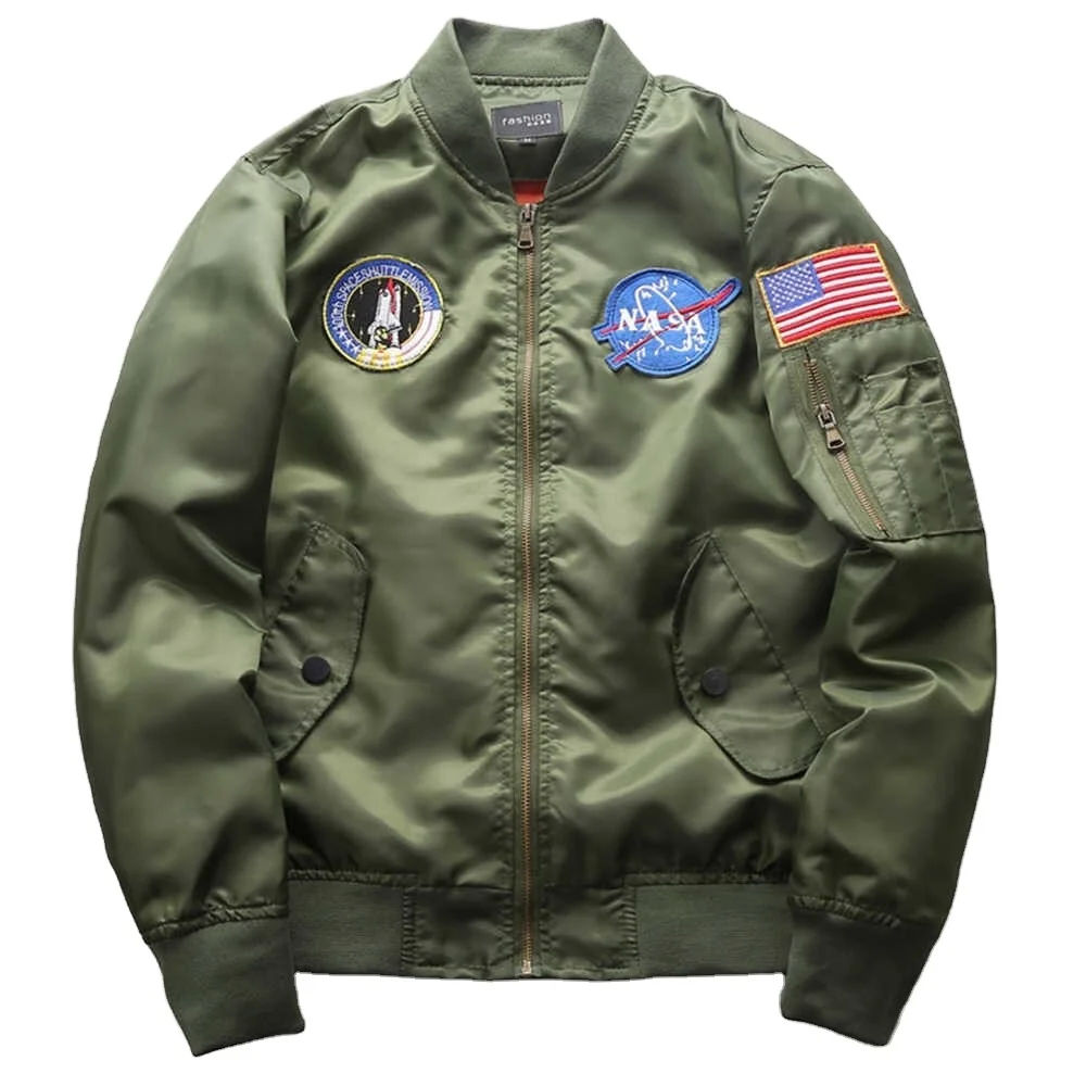 MA1 Jacket Black Military Air Force MA-1 Embroidery Patch Bomber Coat Flight Jacket,100% Original bomber jacket