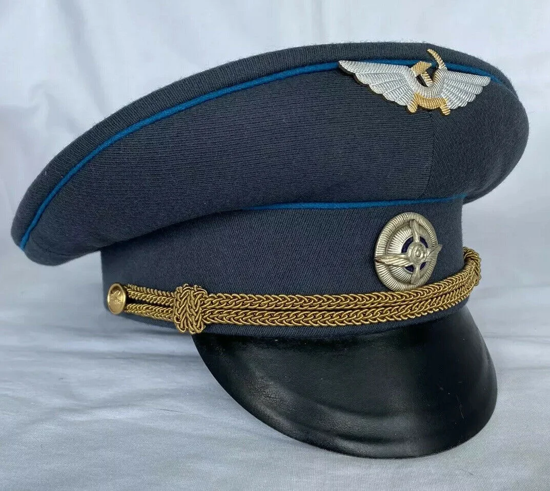 
Russian Soviet Airforce Aeroflot Military Pilot Officers Captains Visor Hat Cap 