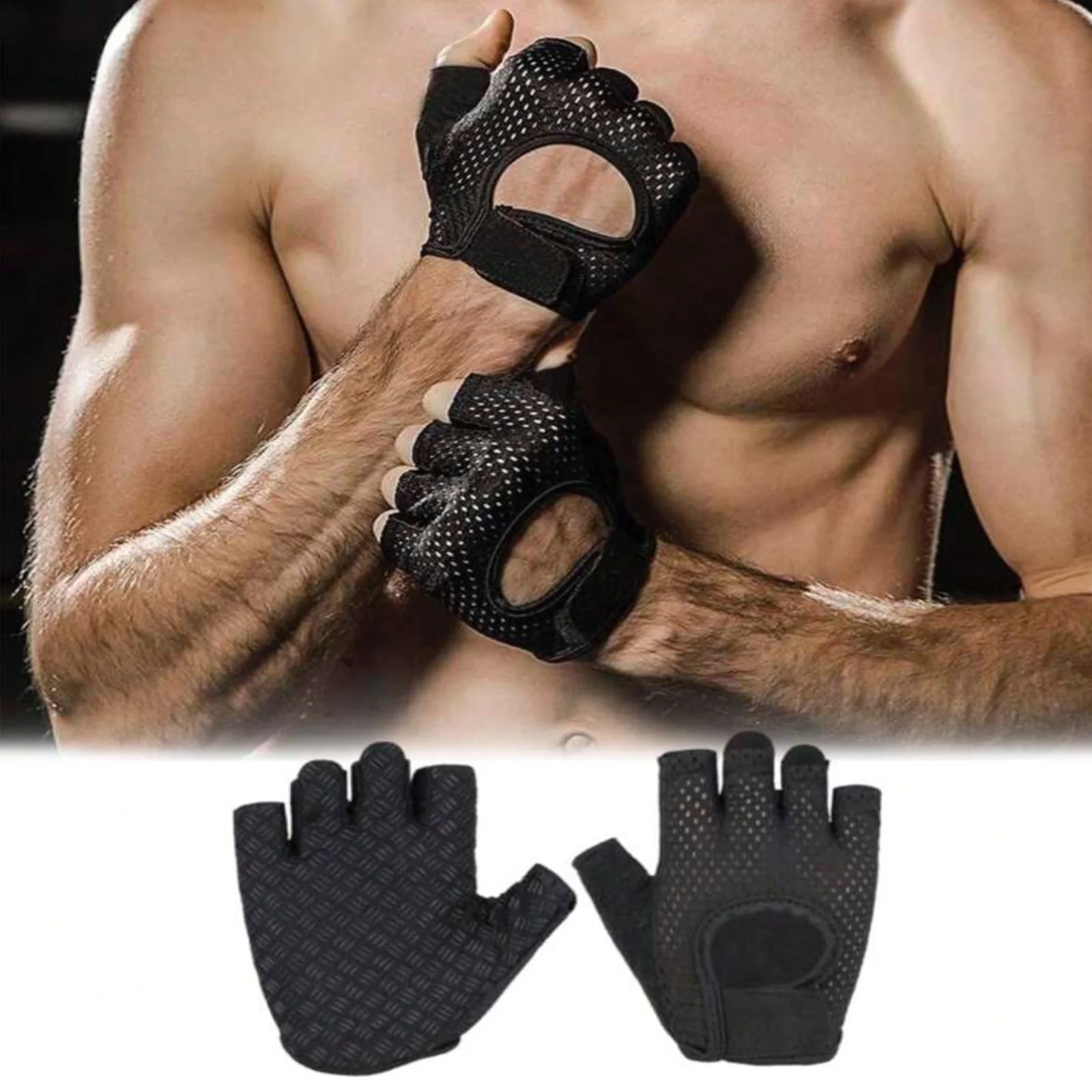 Outdoor Training Weight Lifting Gym Gloves Workout Fitness Exercise Gloves Half Finger Breathable Gloves for Men and Women PK