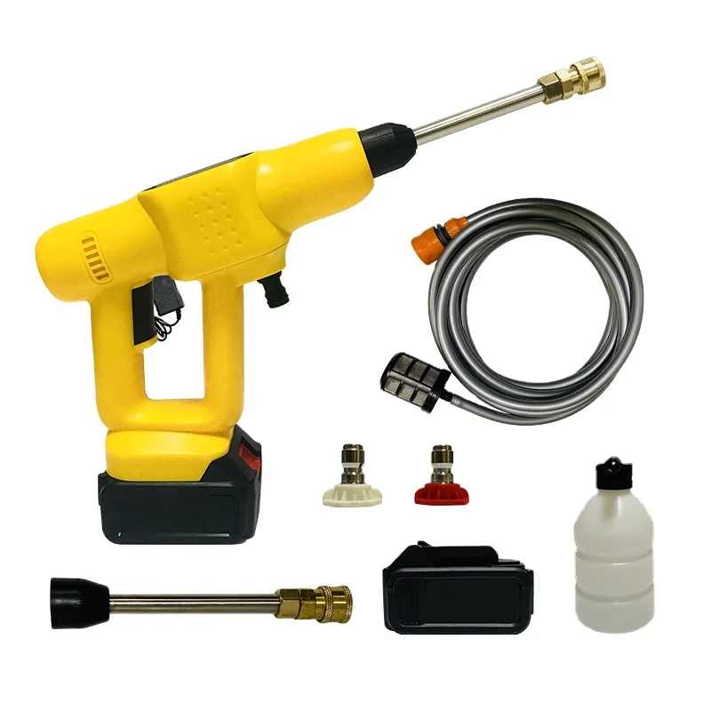 Finish machining wireless 12v pressure battery powered car washer power 200W car washer soap powerful wireless car washer