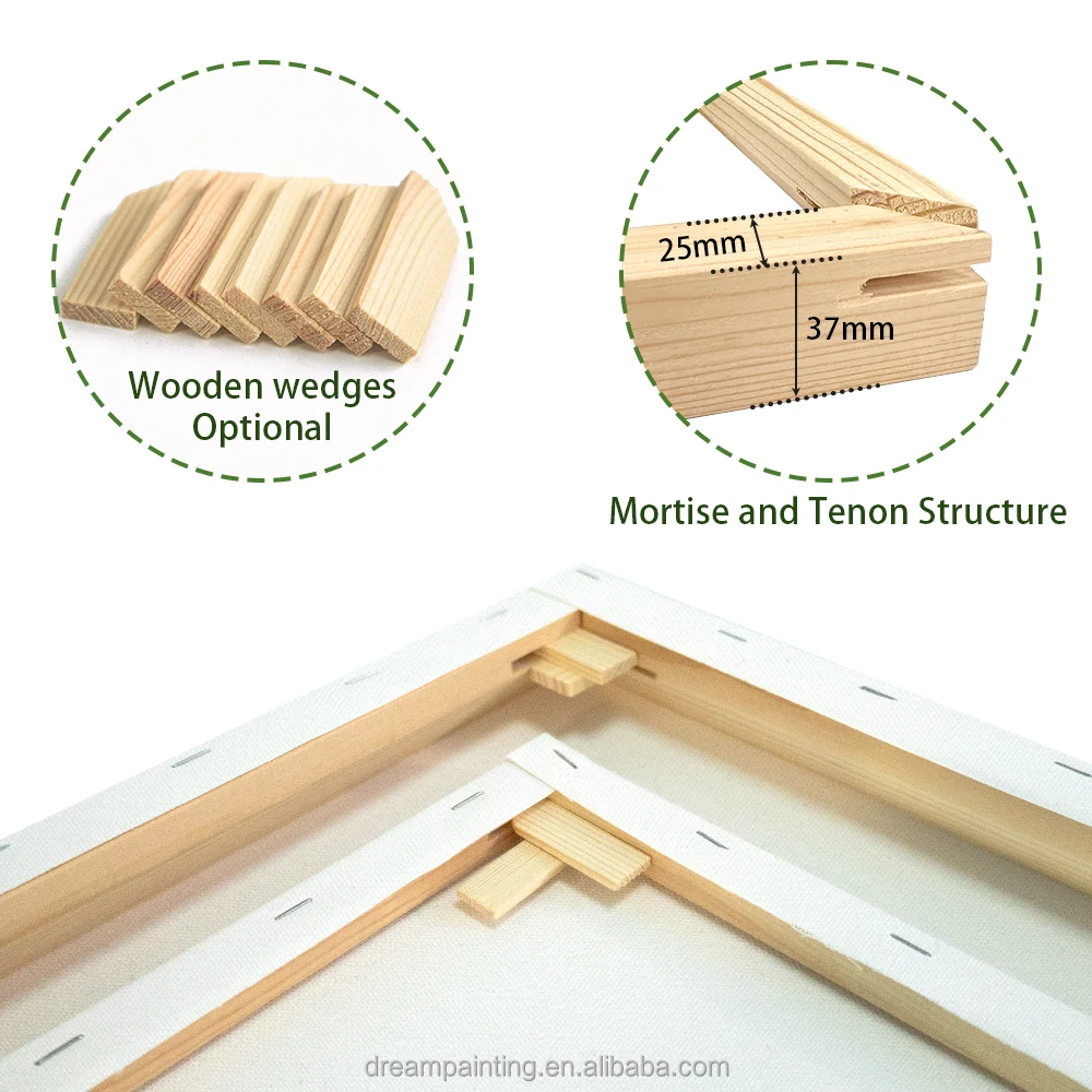 6-pack Blank Stretched Canvas Painting 380g Cotton Thickened Canvas Print Frame for Art Painting Acrylic