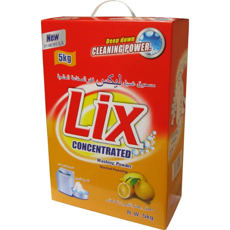 Customized color box powder detergent daily uses chemicals washing detergent powder 1.5kg 5kg 8kg/ laundry powder/ lemon scents