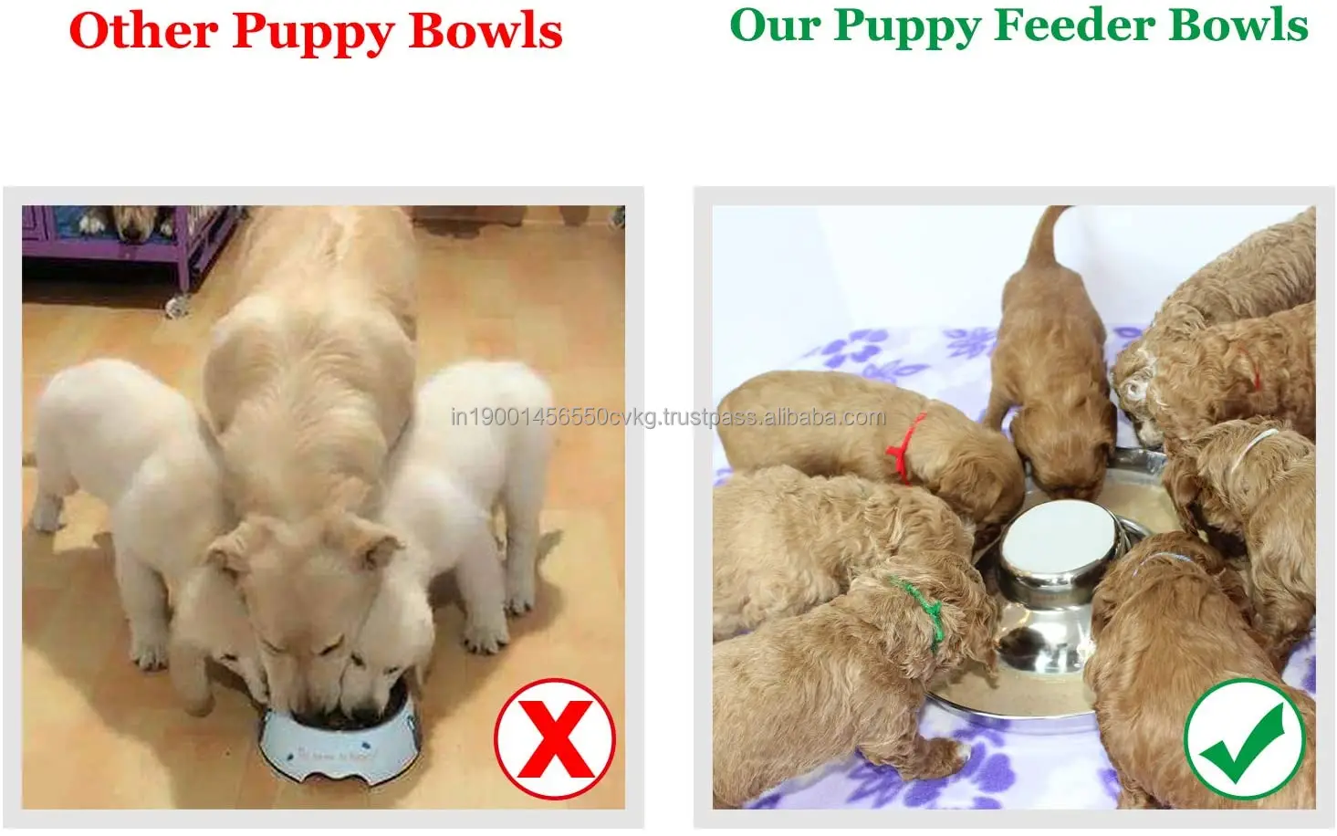Buy Stainless Steal Made Puppy Bowl Feeding Food and Water Weaning Bowls For Home Pets Uses By India Exporters