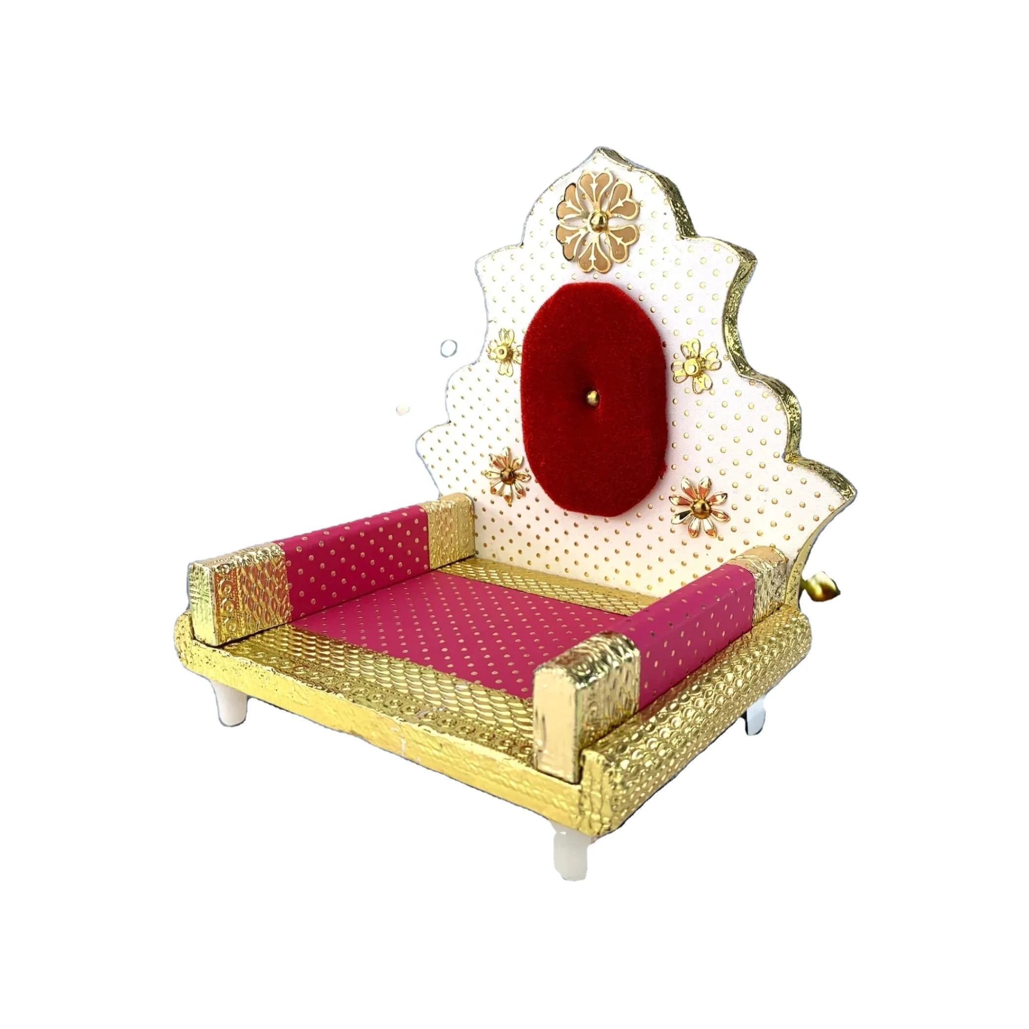 Индийский современный религиозный Бог стенд Декор деревянный Meenakari Laddu Gopal Sinhasan