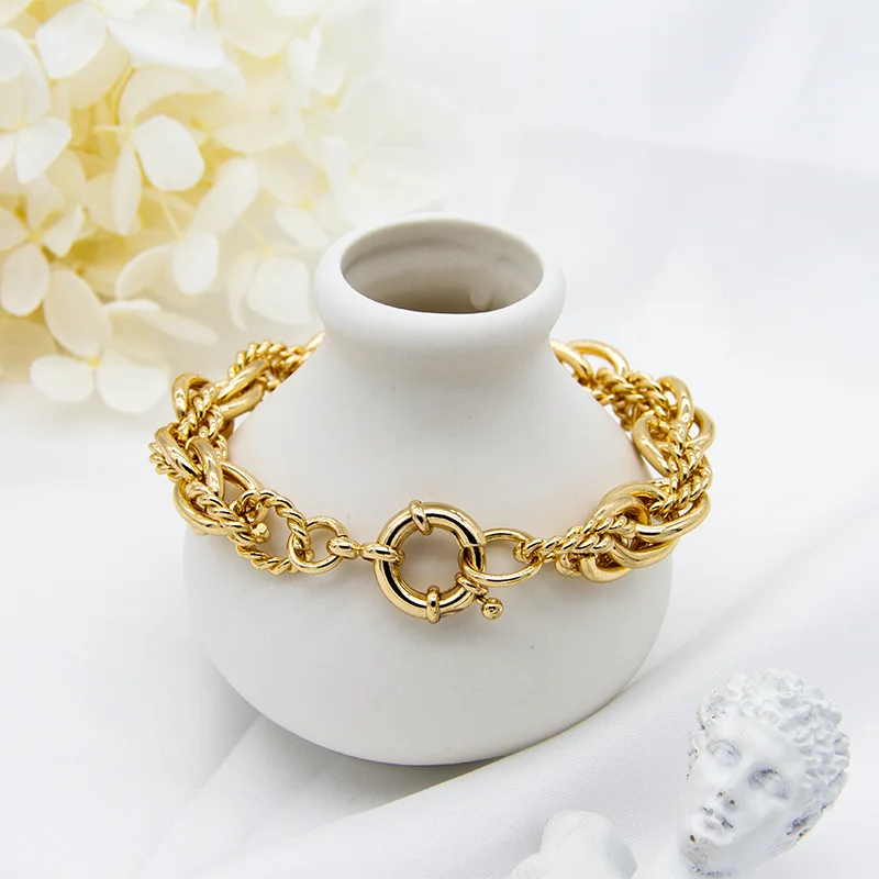 New Design Couple Gift Women Jewelry Gold Bracelet Femme