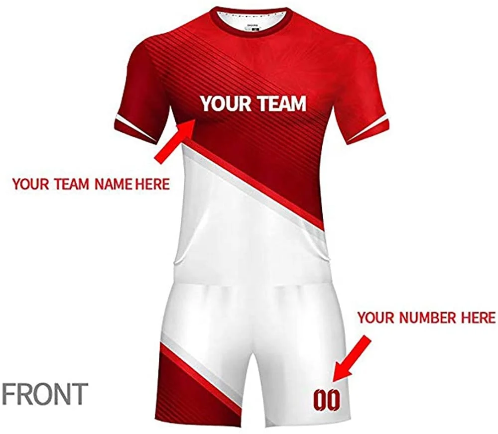 Soccer Uniform Set High Quality Team Wear Different Styles Adult Kids Soccer Uniform Set Custom Sublimation Printed Team Name