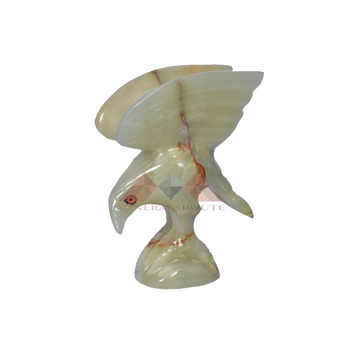 High Quality Light Green Onyx Eagle Marble Handmade Crafts Customized Stone Decoration Minerals Route