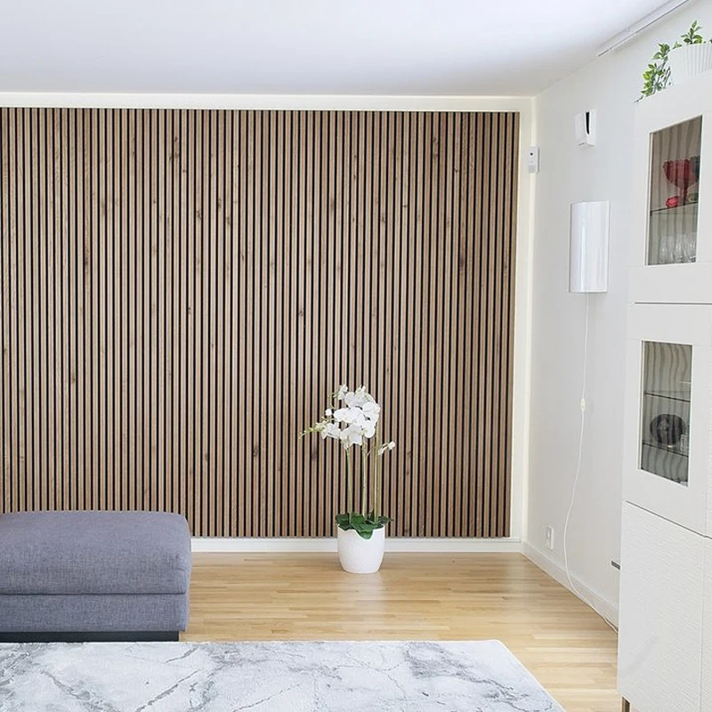 Akupanel Veneer Acoustic Slat Panel Wooden Wool Fiber Wall Acoustic Panel interior wood panelling for walls