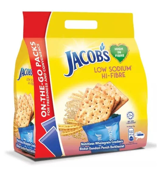 Malaysia Cream Cracker Hi-Fibre and Low Calorie Jacob's Biscuit for Healthier Choice Ready