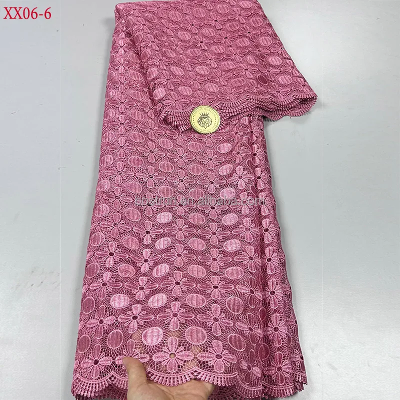 XX06    guipure lace fabric African 2024 High Quality Nigerian Water Soluble Lace Fabric For Women Party Dress