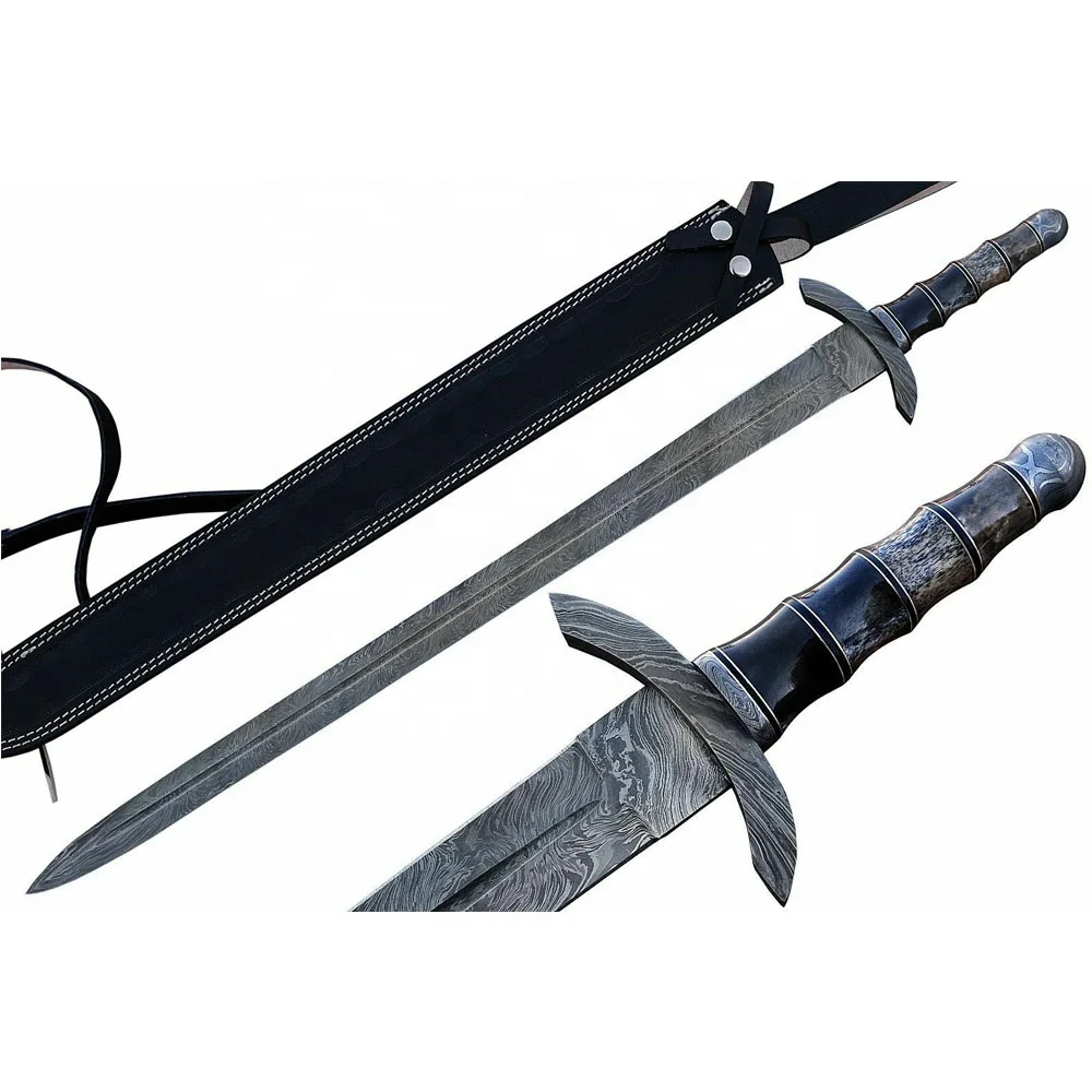 Красивый профессиональный ручной работы из дамасской стали фиксированное лезвие охотничий Меч викингов ручка ЦВЕТ ВЕРБЛЮЖЬЕЙ КОСТИ с защитой