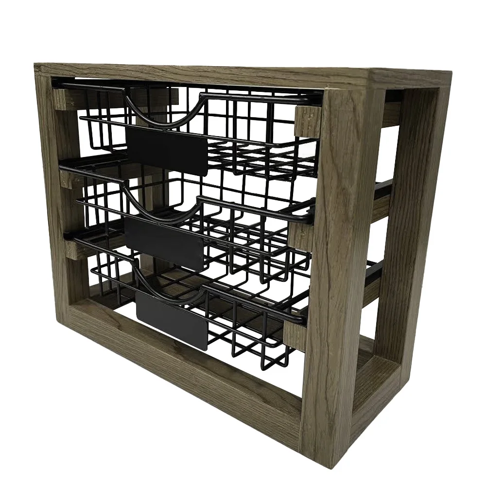 Домашний прямоугольный деревянный/металлический Настольный органайзер с 3 ящиками