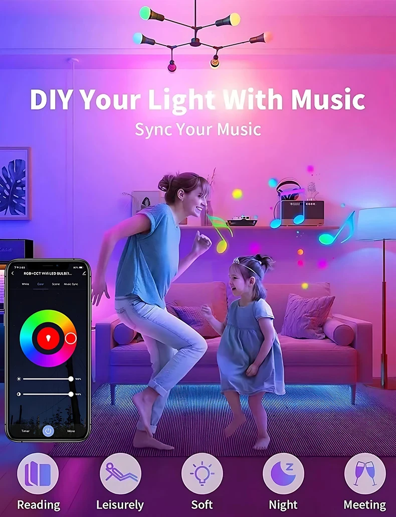 Умный Wi-Fi светодиодный RGBCW с регулируемой яркостью приложение TUYA совместимое Alexa для дома спальни гостиной