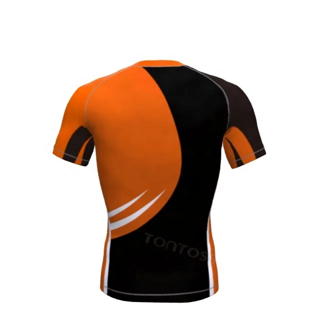 Short Sleeve Custom Logo Mma Bjj Compression Shirt Sublimated Jiu Jitsu Rash Guards Design Your Own Custom Rash Guard