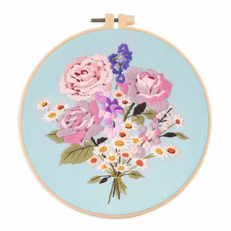 Good Price Handmade Home Use Gifts Fabric Needlework Sewing Craft Diy Embroidery Kits Handmade Embroidery Set For Beginners
