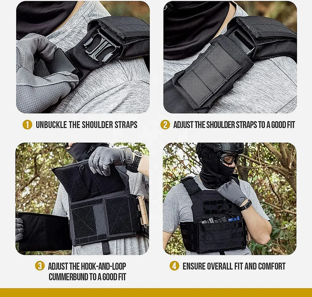 2022 Hunting Vests Black Color Paintball Military Vests Pocket Style Custom Made Paintball Tactical Vests