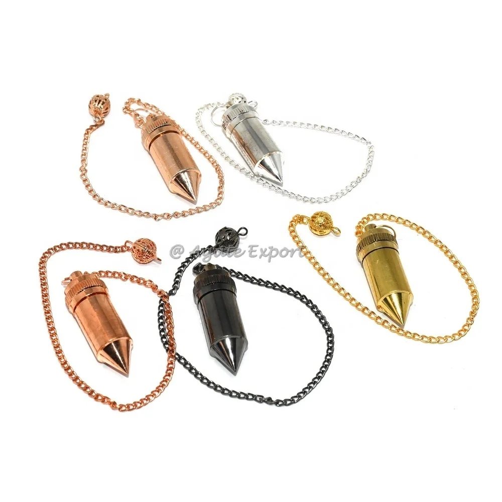 Wholesale Sier Drop Dowsing Pendulums Carved Brass Metal Pendulums with Agate Gemstone for Dowsing Techniques