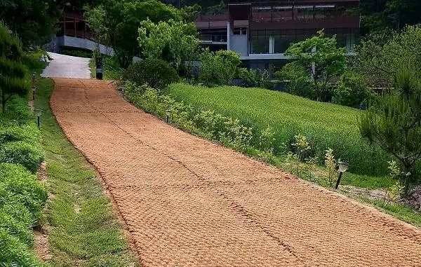 New arrival 2022 ECO Friendly Coconut plain coir mat from Vietnam for outdoor paving Size 1.0*10m , thickness 35mm 100% natural