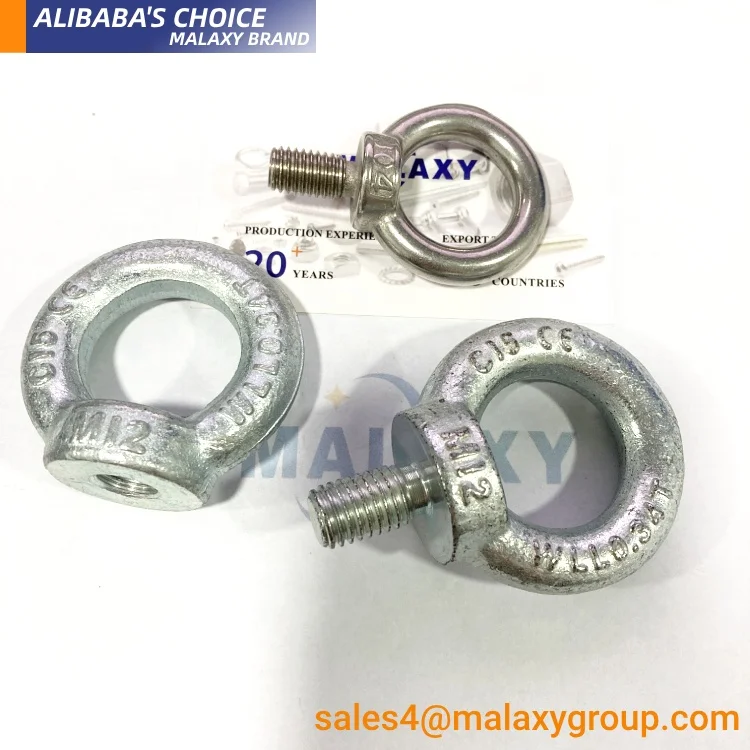 Malaxy M5 M6 M8 M10 M12 M16 M20 M24 Din 444 Eyebolts Stainless Steel 304 Flat Fish Eye