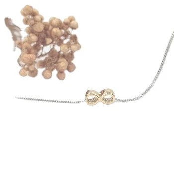 Good quality Wholesale price 18K Au750 Yellow gold Charm  Man and Women Infinity Bracelet