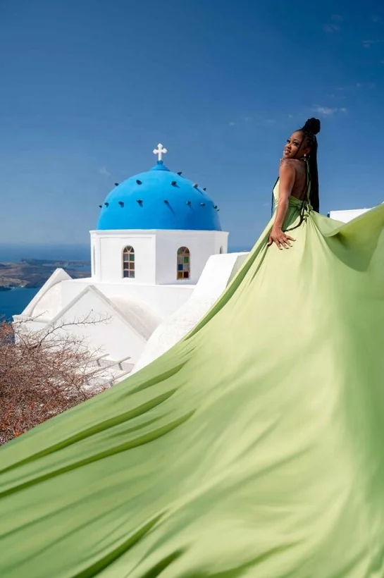 New Arrival Handmade Flowy Flying Dress For Women Maternity Long Dress Beach Photoshoot Dress