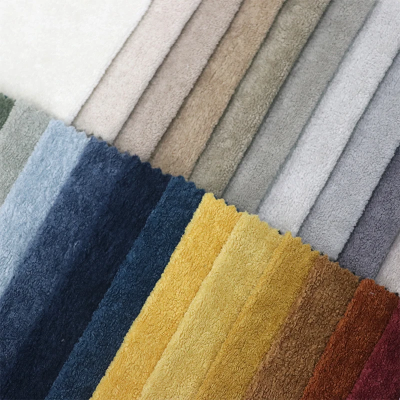 2303A Home Textile Waterproof 350gsm 142cm Granular 100% Polyester Fluffy Fleece Boucle Velvet Sofa Fabrics for Sofa Pillows