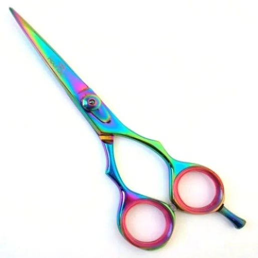 Salon Shears Rose Gold Plasma Color Sword Blade Barber Scissors Hairdressing Hair Cutting Tool Stainless Steel Hand Tested