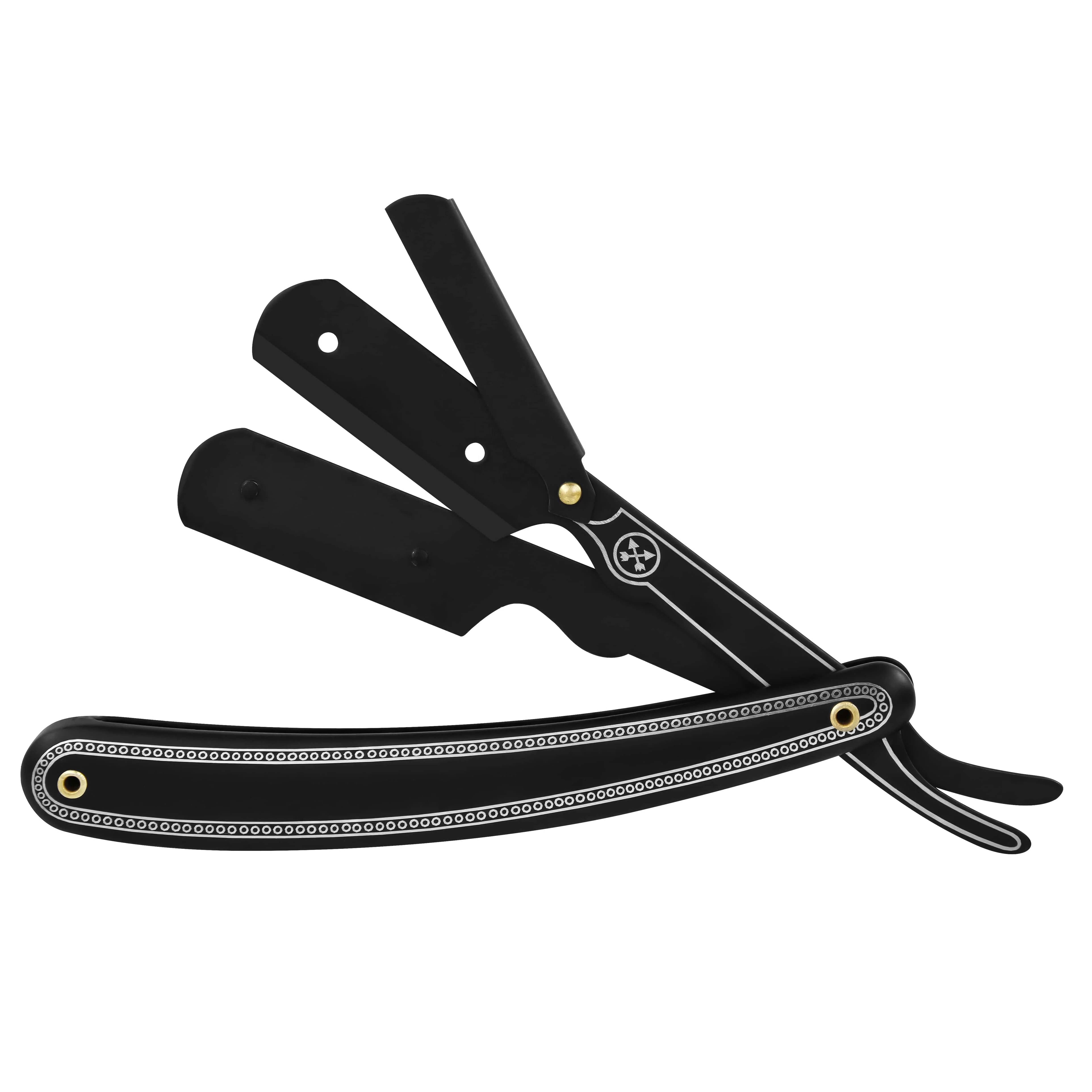 Профессиональная прямая Парикмахерская бритва Parker черного цвета из нержавеющей стали с индивидуальным логотипом и упаковкой