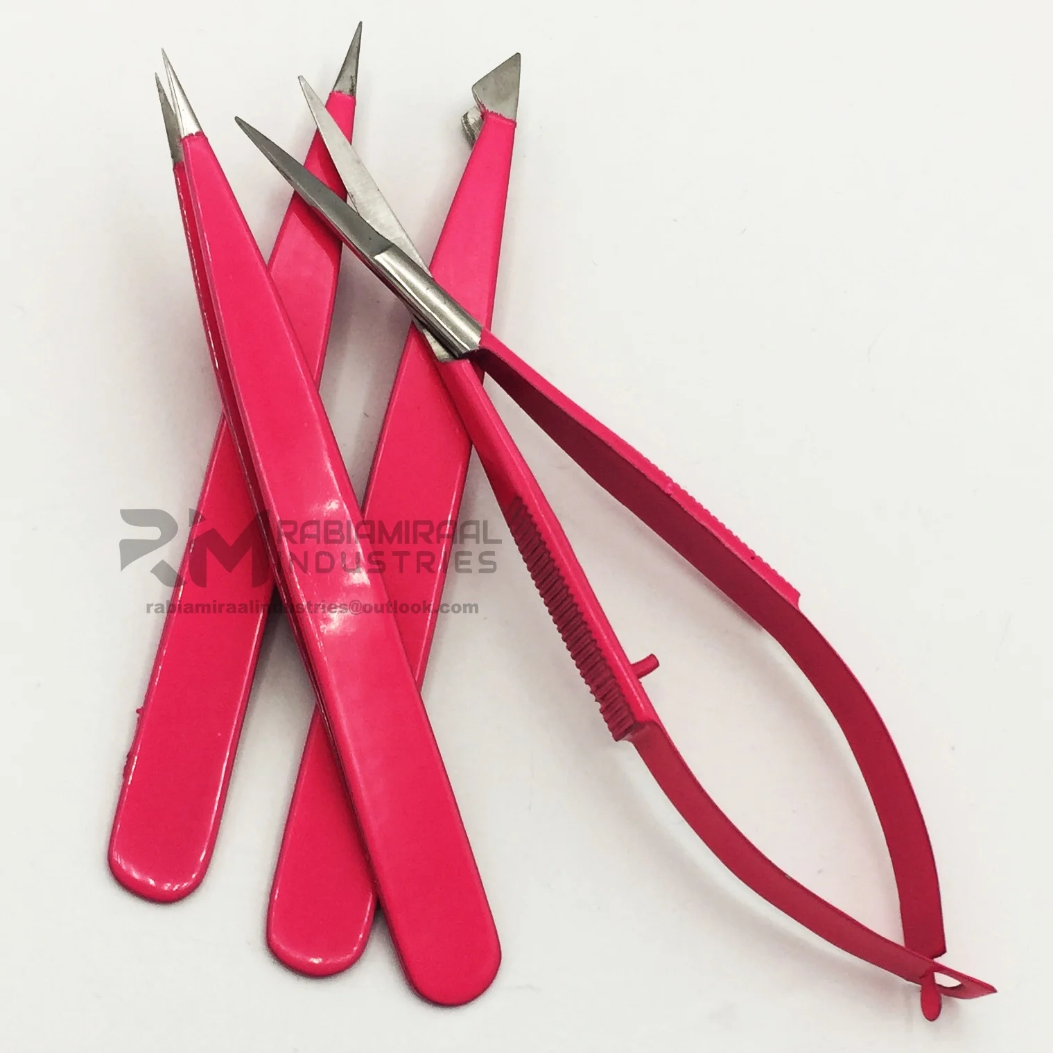 Private Label Stainless Steel Precision Eyebrow  Eyelash Shaping & Trimming Scissor Makeup Mini Spring Scissors RMI-MZ-SPS- 1602