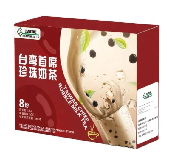 Hot selling Taiwan brown sugar tapioca pearl for instant bubble tea kit 100g instant jelly boba 30g milk tea powder straw