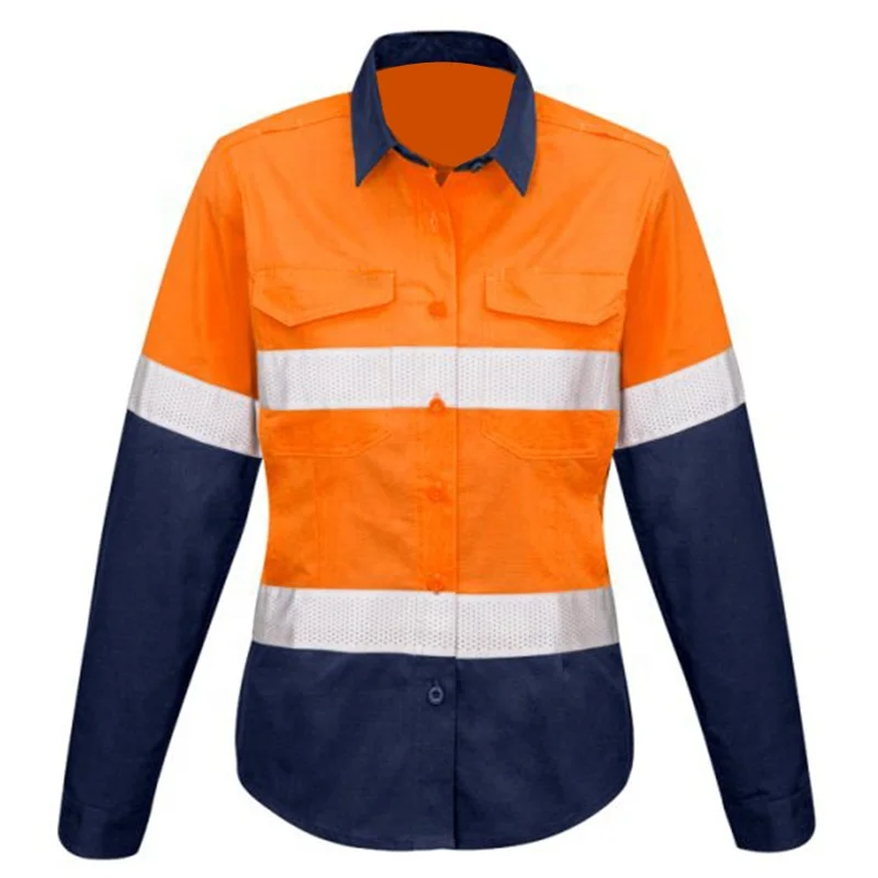 Australian Standard Women Spliced Shirt Rugged Cooling Taped Hi Vis Workwear