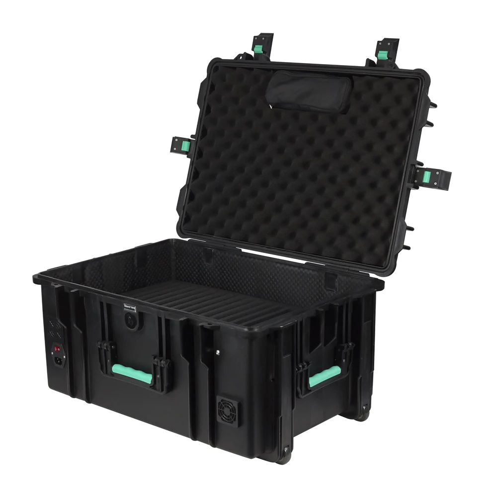 USB Charging Cabinets Carts Case For Laptops /tablets / Iphones / Ipads With Portable Pull Rod