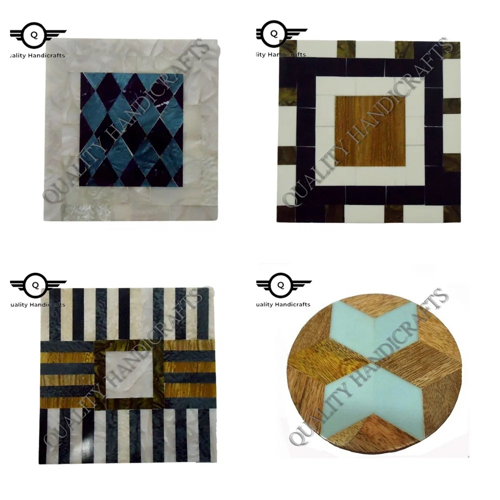 Kitchen Table Decor Table Coasters Mats Set  Round Wood Resin Place mats Office Coffee Dining Party Custom Outdoor Wedding