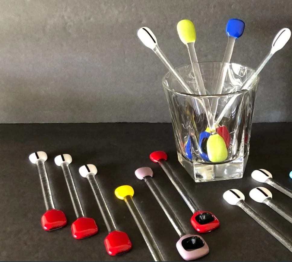 Handmade Colored Animal Glass Stir Sticks